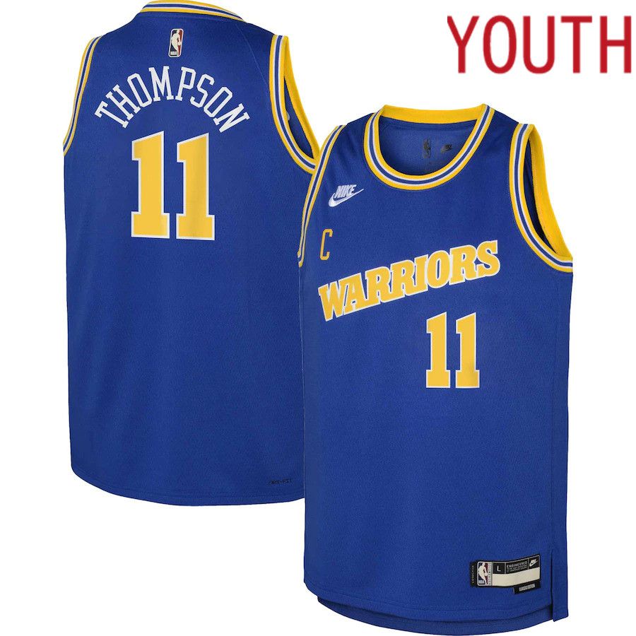 Youth Golden State Warriors #11 Klay Thompson Nike Royal 2022-23 Swingman NBA Jersey